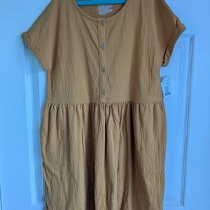 Cat & Jack Gold cotton dress NEW